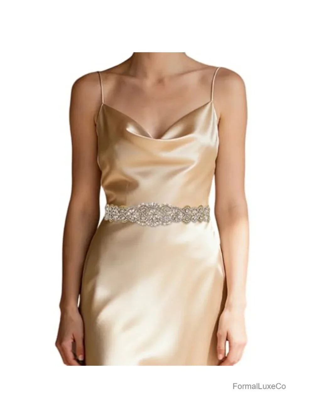 Handmade Rhinestone & Pearl Wedding Sash Belt with Satin Ribbon for Gowns